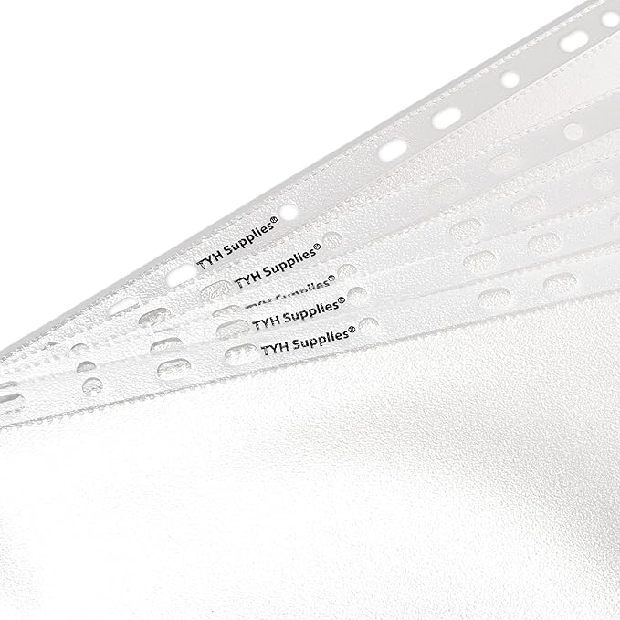 TYH Supplies 1000 Pack Heavy Duty Clear Sheet Protectors for 3 Ring Binder | 8.5 x 11 Inch | Non Glare 11 Hole Plastic Page Protectors for Home, Office, and School | Top Loader Plastic Sleeves