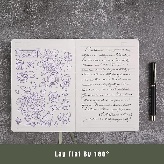 TIEFOSSI Lined Journal Notebook for Women Men, Leather Journal with Pen, A5 Evil Eye Hardcover Notebook for Work, Journaling, Travel & School, 100 GSM Thick Paper, 320 Numbered Pages, 6.2 x 8.3 in