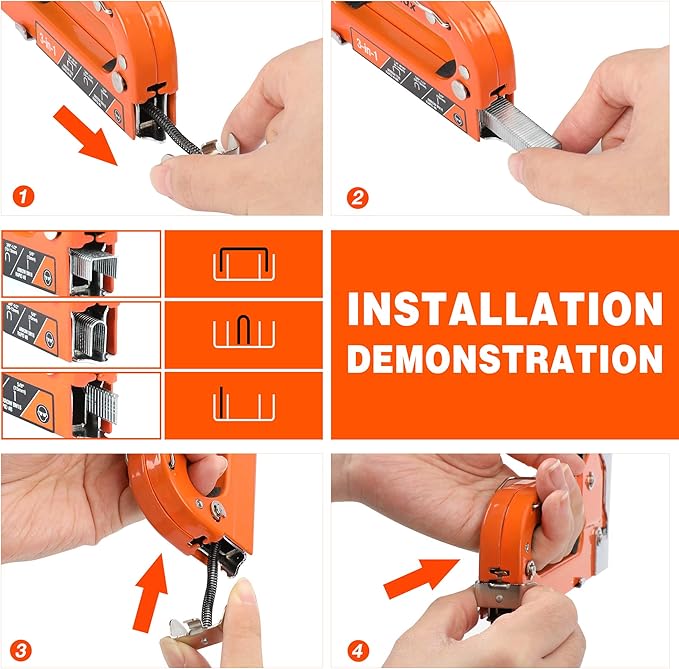 ValueMax Staple Gun, Heavy Duty 3-in-1 Manual Nail Gun with 3000 Staples, Upholstery Stapler for Wood, Furniture, Carpet, Carpentry, DIY, Wire, Decoration, Craft, Fixing Material, Decoration