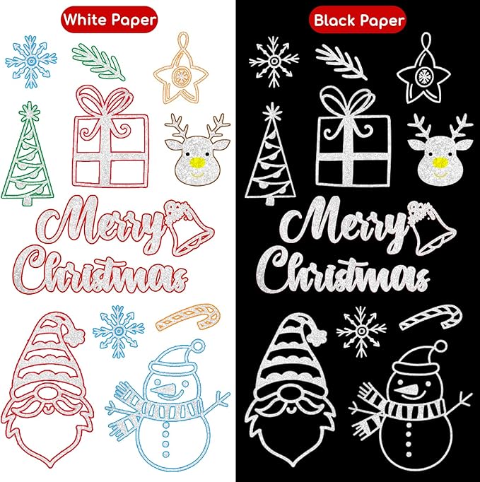 36 Pack Double Line Outline Markers, Squiggles Shimmer Markers Set, Self Outline Metallic Glitter Marker Pens for Christmas,Art, Drawing, Writing, Greeting Cards, DIY, Scrapbook, Easter Eggs