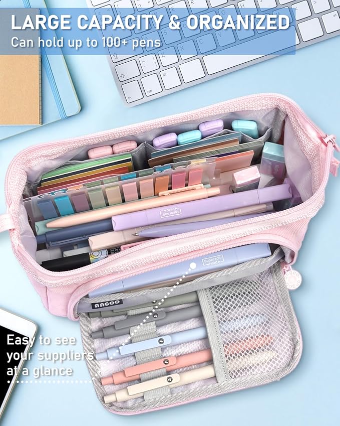 Nicpro 57 PCS Aesthetic Book Annotation Kit with Pen Case, 12 Dual Highlighters, 5 Gel Pens, 6 Mechanical Pencil, 2 Markers 1200PCS Transparent Sticky Notes and Tabs for Bible Study Student Stationary