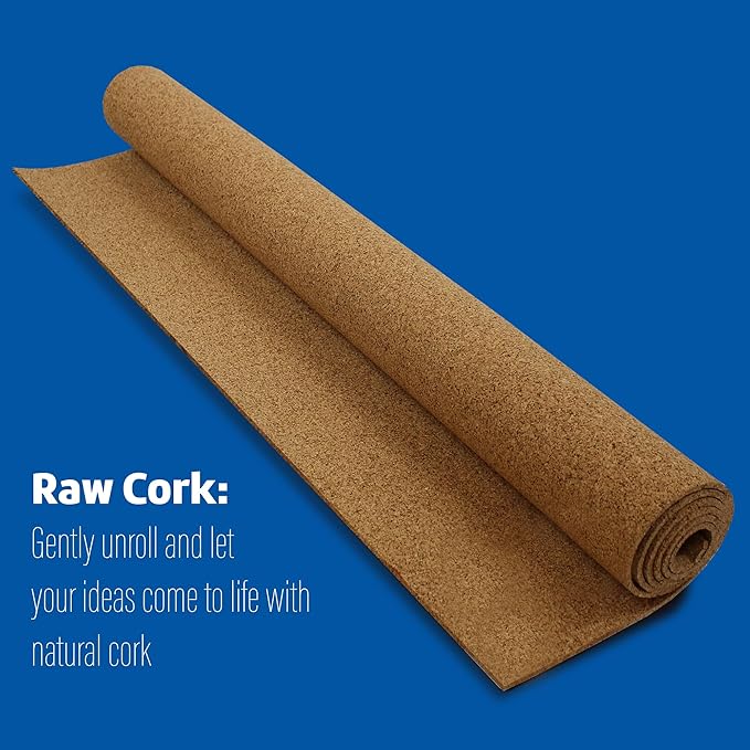 Flipside Products Cork Roll 4' x 8' x 3MM - DIY Bulletin Board, Wall Accent, Décor, Soundproofing, Cork Board Roll, Push Pin Display, Home, School, Office - Environmentally Friendly, Self-Healing