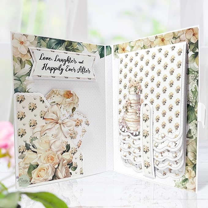 Matty's Crafting Joy Wedding Florals, Double Sided Scrapbook Paper 12x12, Patterned Cardstock 12x12, 24 Sheet Floral Scrapbook Paper Pad, Wedding Scrapbooking Supplies