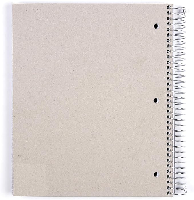Mintra Office Durable Spiral Notebooks, 5 Subject (Purple, College Ruled 1pk)