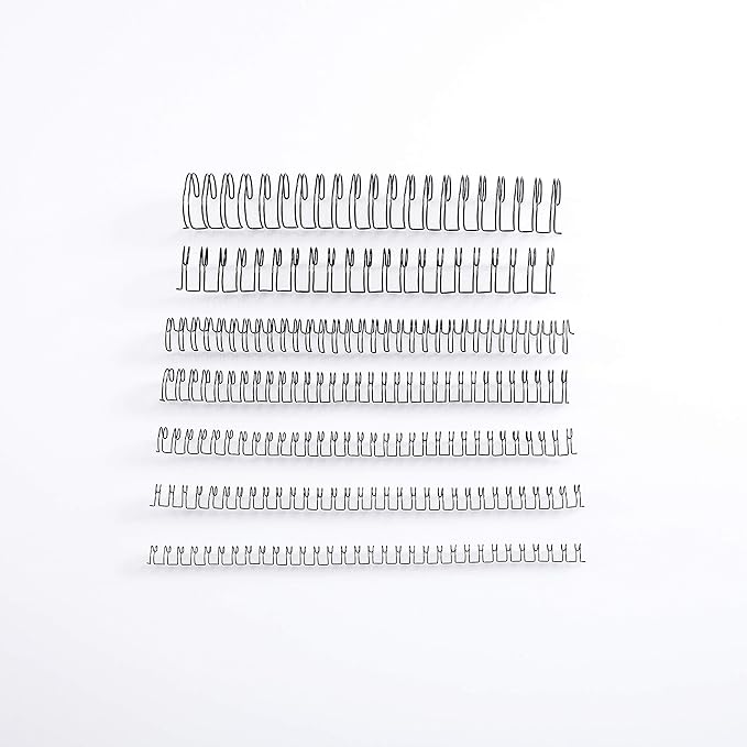 BNC Double Loop Wire Binding Rings Letter Size 3:1 Loops 32 Holes Black Color Pack of 100 (3/8 Inches)