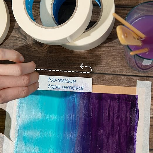 SPARTAN INDUSTRIAL - 1" X 60 yd Masking Tape for Labeling, Art Projects, and More - 24 Craft Tape Rolls, 5.5 Mil