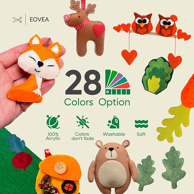 EOVEA | Acrylic Felt Fabric by The Yard - Non-Stiff, Soft Material - 72" Wide - 1.6mm Thick Felt Sheets for DIY Crafts, Sewing, Upholstery, Cushion, Padding(Hunter Green, 5 Yards)