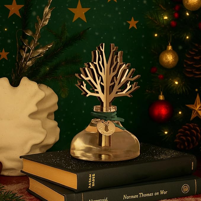 Aronica Christmas Diffuser 120ml / 4floz- Pine Wood Scent, Frasier Fir Essential Oil Reed Diffuser, Green Tree Oil Classy Christmas Nordic Decor, Luxury Skandinavisk Oils, White Elephant