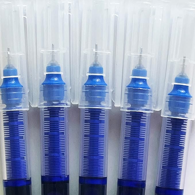 sencoo 5 pack Extra Fine Point Pens Liquid Ink Pen Rolling Roller ball Quick-drying Ink for Home Office School (Blue)