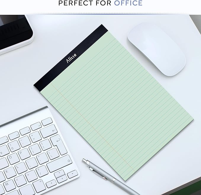 Colored Legal Pads 8.5 x 11, Pack of 12 - Perforated Wide Ruled Writing Note Pads - Premium Thick Paper, No Ink Bleeding - Lined Legal Pad For Home, Office, School, Business - 50 Sheets