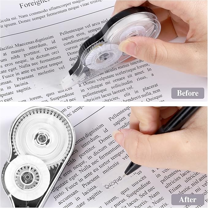 BESARME 12 Pack Correction Tapes, 39 Feet Each Correction Tape Roller Correction Tape Pen for Students Office Supplies, 1/5 X 472 Inches