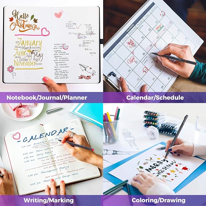 iBayam Journal Planner Pens Colored Pens, Office School Supplies, Fine Point Fineliner Drawing Art Markers for Bullet Journaling Scrapbooking Notebook Writing Note Taking Calendar Stationary, 18-Color