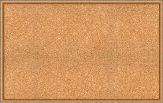 Amanti Art Natural Cork Board for Wall, 34x54 Vision Board with Bronze Frame, Oversize Corkboard Office Decor for Home Organization, Casual Corkboard Pinboard to Display Items for Home Organization