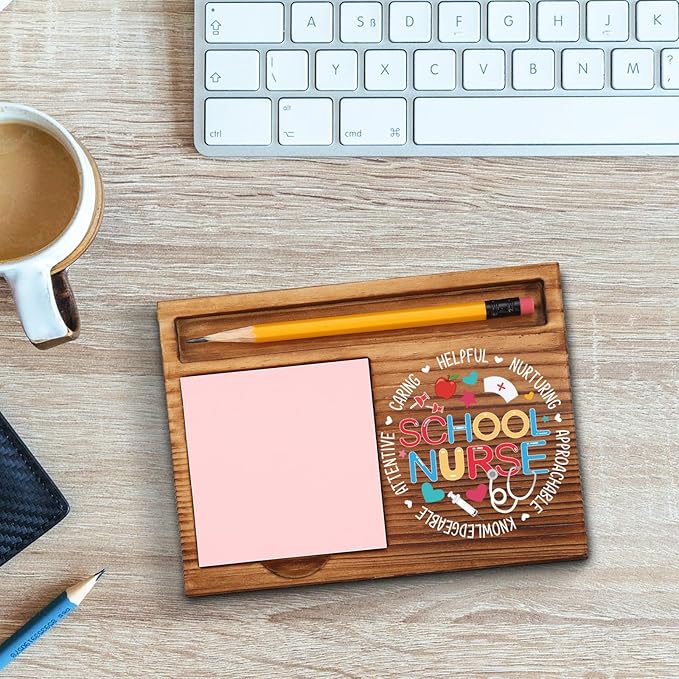 Akeke School Nurse Appreciation Gifts, Self-Stick Note Pad Holders, 6.5 x 4.8 inches, Pink
