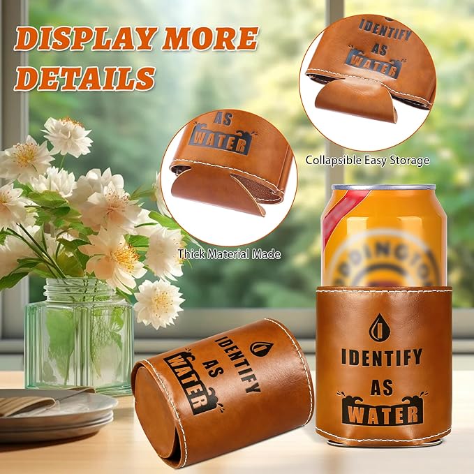 Funny Gifts for Men Him Husband,Christmas Gifts for Dad from Daughter Son,White Elephant Gifts,Mens Stocking Stuffers Birthday Gag Cool Retirement Gifts for Grandpa,Leather Can Cooler