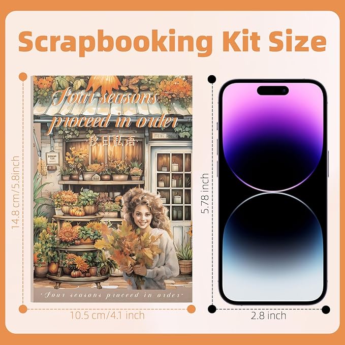 Autumn Theme Sticker Scrapbooking Supplies for Junk Journal, 20 Sheets PET Stickers - Vintage Journaling Stickers, Ephemera Sticker Book Pre Cut(TZ-006-003)
