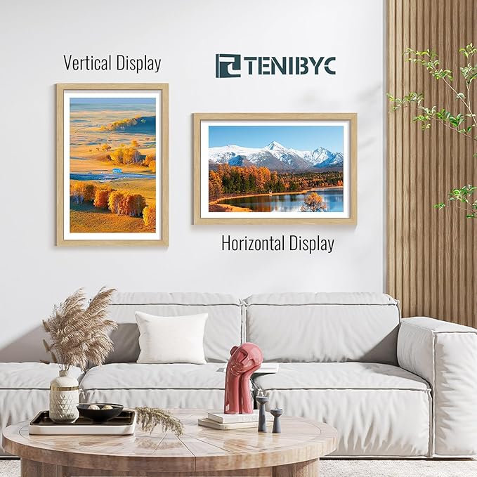 20x30 Frame Set of 3, Natural Oak Wood Poster Frame, Horizontal or Vertical Wall Hanging for Photo, Poster, Map and Puzzle