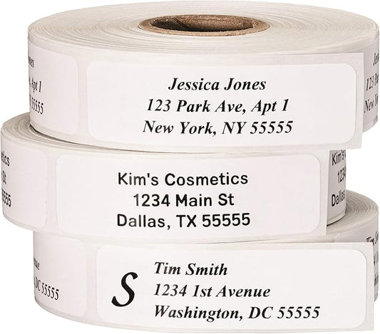 Return Address Labels - Roll of 500 Personalized Labels (White)