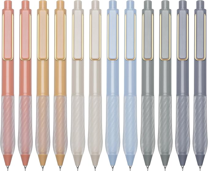 Gel Pens 0.5mm Point Pen Black Ink Smooth Writing Retractable Pen for Office,School Supplies,12-Count (Gold clip)