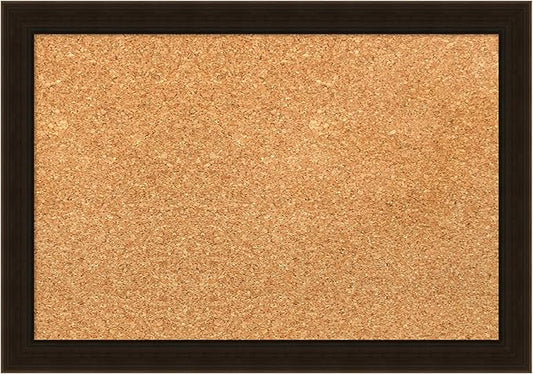 Amanti Art Natural Cork Board for Wall, 14x20 Vision Board with Brown Wood Frame, Small Corkboard Office Decor for Home Organization, Country Rustic Corkboard Pinboard to Display Items for Home