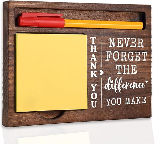 Thank You Desk Organizer Appreciation Gift for Teachers Nurses Healthcare Workers, for Retirement Birthday Farewell New Job Holiday Gifts, Office Stuff Sticky Note Pad Holder Dispenser TBC167