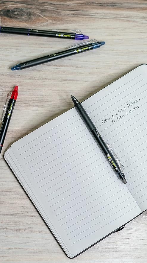 PILOT FriXion Synergy Clicker Erasable Gel Ink Pens, Extra Fine Point, Red Ink, 8-pack (17855)