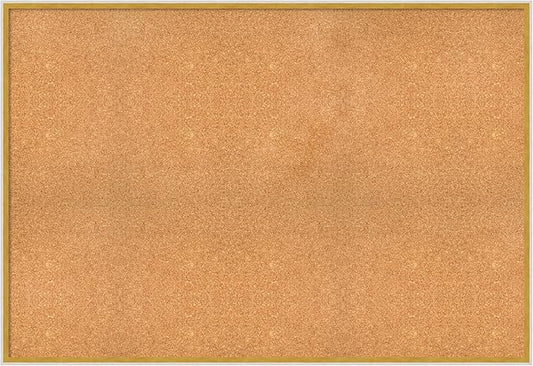 Amanti Art Natural Cork Board for Wall, 35x51 Vision Board with White Frame, Oversize Corkboard Office Decor for Home Organization, Modern Corkboard Pinboard to Display Items for Home Organization in