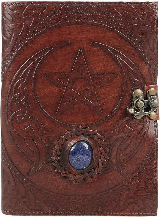 Vintage Leather Journal Handmade Buffalo Non-Refillable Deckle Edge Paper – Leather Bound Journal for Women Men Vintage C-Lock Closure Ideal for Writing & Travel for Artists