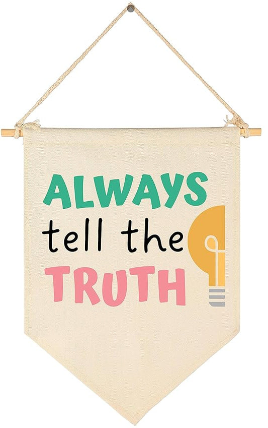 The 10 Commandments Sign-God's Rules-Bible Verse Decor-Flag Gifts for Boys Girls Kids-Banner Wall Sign Gift for Sunday Teach room,Classroom,Nursery,Baby Room,Reading House,Playroom Bedroom,Front Door