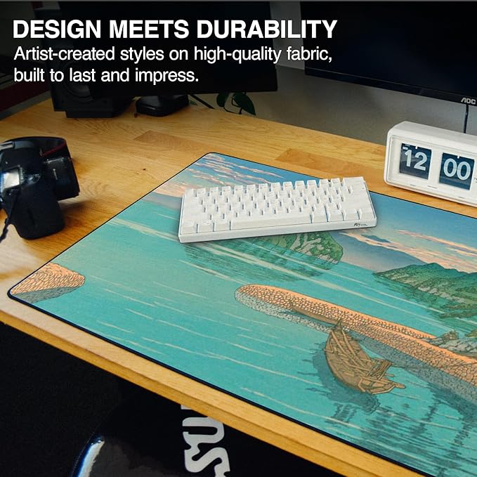 MPCO. Ukiyo-E Large Gaming Desk Pad - 36" x 17" Aeroglyde Fabric Izuno Mitsu Desk Mats - Washable, Smooth Glide for Precision Gaming & Work