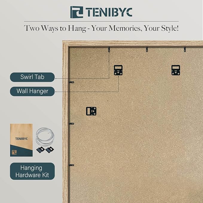 24x36 Oak Wood Frame for Poster - 3 Pack, Natural Solid Wood Picture Frame, Wall Gallery Frame