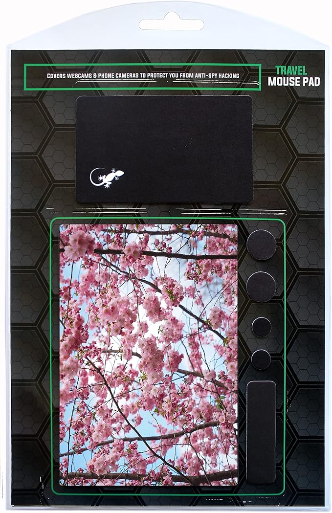 Adhesive Mouse Pad - Peel and Sticks to Any Surface - Travel Mouse Pad, Sticky for Any Surface - Excellent Tracking - Cherry Blossoms