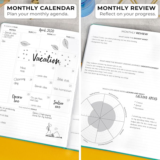 Clever Fox Planner Pro Premium – Luxurious Weekly & Monthly Planner with Budget Organizer for Productivity & Goals, Undated, A4 (Viridian)