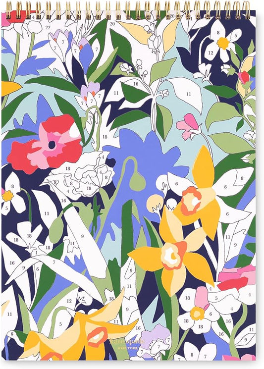 kate spade new york Large College Ruled Notebook, Top Spiral Notebook with 160 Pages, 11.75" x 8.5" Writing Pad, Paint by Numbers