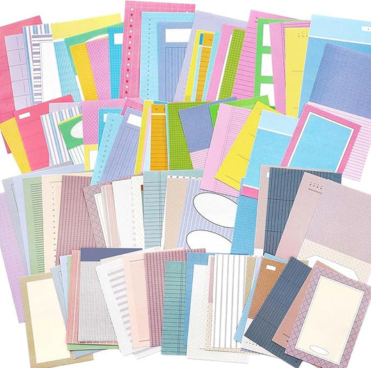 100 Sheets A6 and A7 Refill Paper for Planner,50 Designs Loose Leaf Paper Double-Sided Lined and Blank Journal Inserts for Binder Notebook