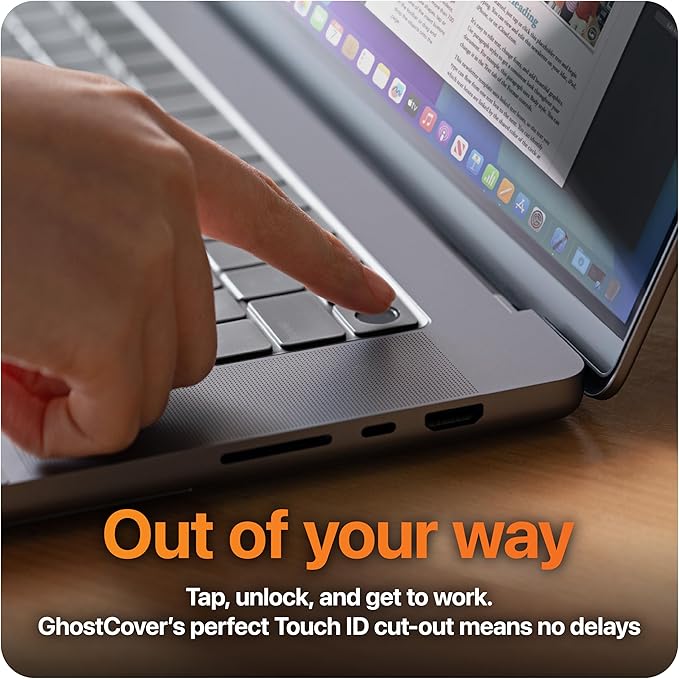 GhostCover Original Premium Ultra Thin Keyboard Cover Protector, Compatible with 2025 2024 2023 2022 2021 M5/M4/M3/M2/M1 Pro/Max MacBook Pro 14/16, M4-M2 MacBook Air 13/15, US ANSI Layout, Translucent