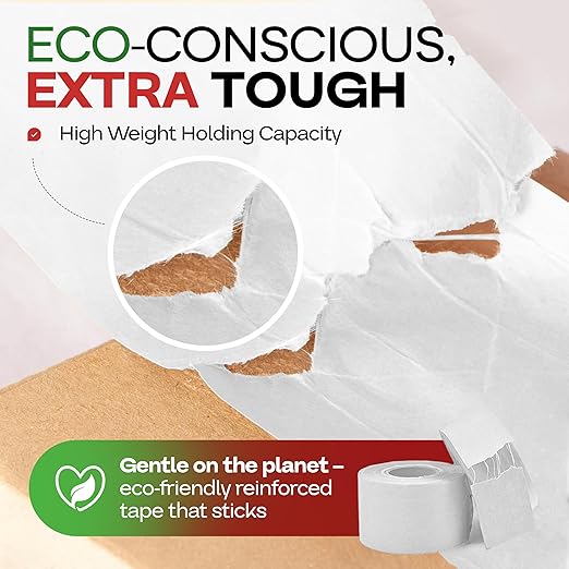 IDL Packaging 3" x 375 feet Reinforced Water-Activated Kraft Gummed Tape 70lb Thickness (Pack of 10) - Secure Paper Packing Tape for Secure Carton Sealing - Heavy-Duty for All Conditions, Brown