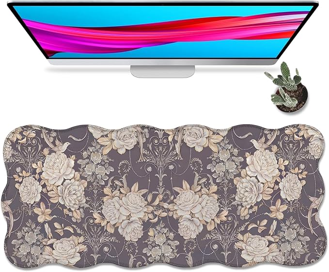 Galdas Gaming Mouse Pad XXL XL Large Long Extended Big Mousepad Non-Slip Rubber Keyboard Mouse Pad with Stitched Edges for Laptop Home Office (35.48x15.75x0.08 Inch)