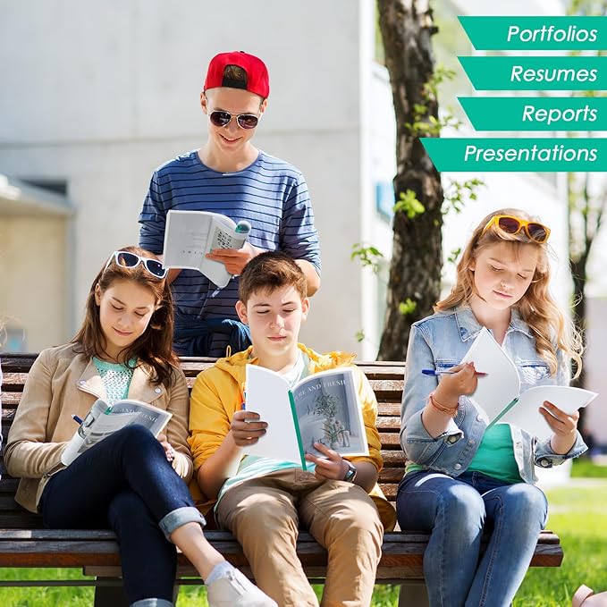 Thenshop 100 Pcs Clear Report Covers with Sliding Bars Sliding Bar File Folder Binder Plastic Report Folder for File Paper Book Resume Letter Office, 30 Sheet Capacity(Green)