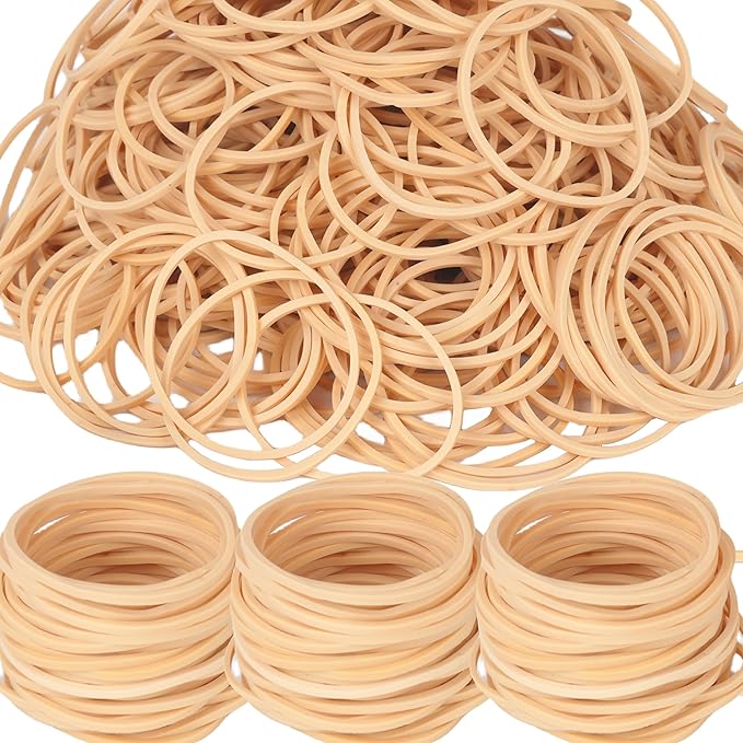 Rubber Bands Size#16,Elastic Band Beige #16 Small Rubber Band 500Pcs For Office Home Supplies(2-1/2" x 1/16'')