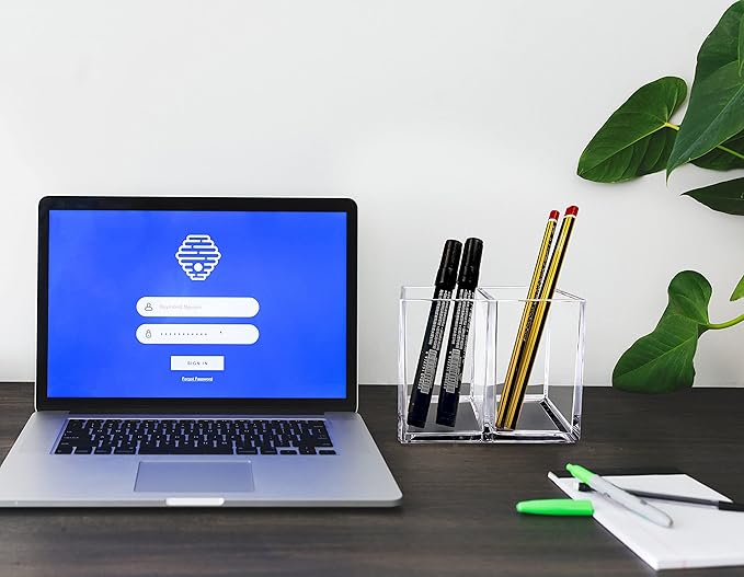 2pcs Makeup Brush Holder, Acrylic Clear Organizer For Cosmetics, Pen Pencil Cup Holder For Desk