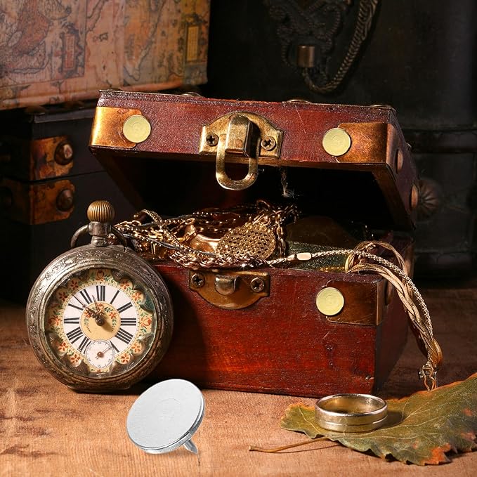 uxcell 150Pcs Upholstery Tacks, 11mmx10mm Flat Head Thumb Tack Decorative Furniture Nails Push Pins for Furniture Sofa Headboards, Silver