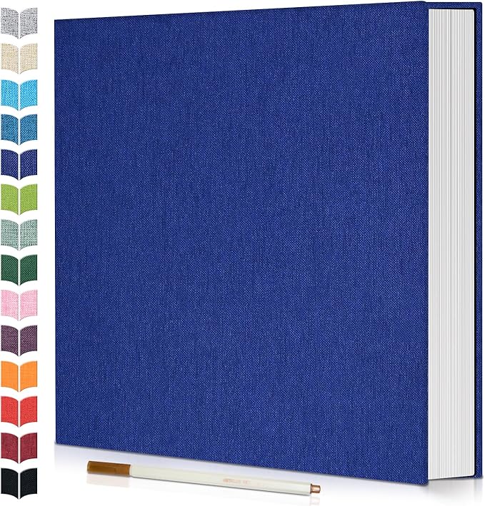 Photo Album Self Adhesive Scrapbook,60 Pages Large Photo Book for 4x6,5x7,8x10 Pictures,DIY Album for Baby Wedding Family Travel Birthday,with Metallic Pen and Scraper