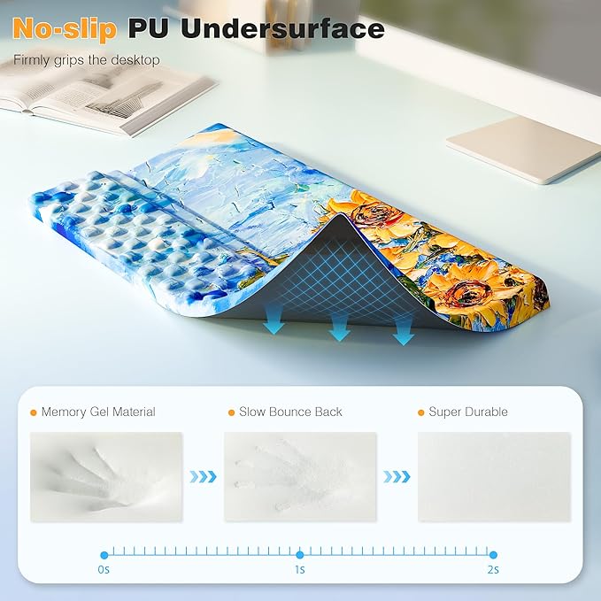 Ospelelf Ergonomic Keyboard Wrist Rest Pad Comfortable Keyboard Stand Riser Holder Pad for Office Gaming