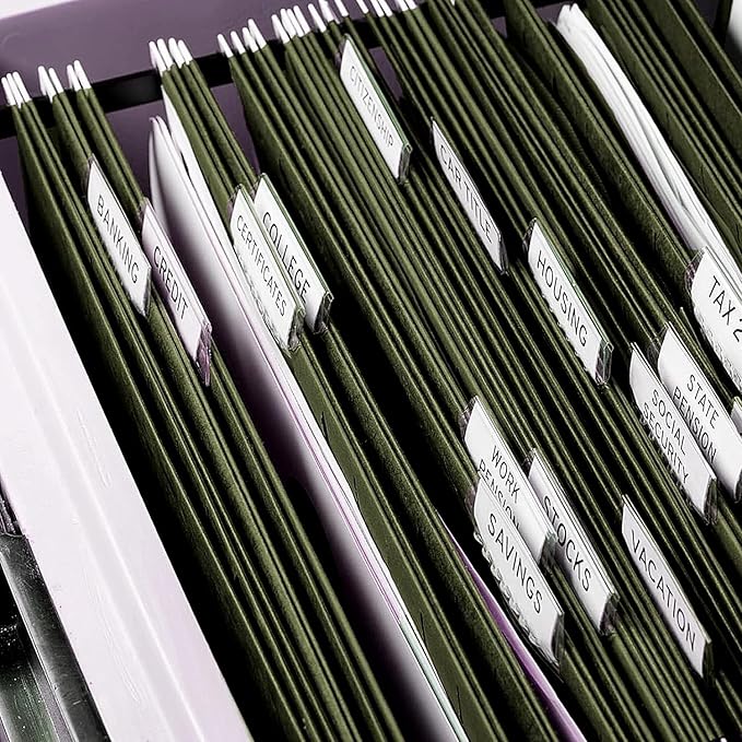 Hanging File Folders, RAZCC 30 Pack Reinforced Hanging Folders Letter Size, Designed for Bulky Files, Filing Cabinet, Adjustable Tabs, Green