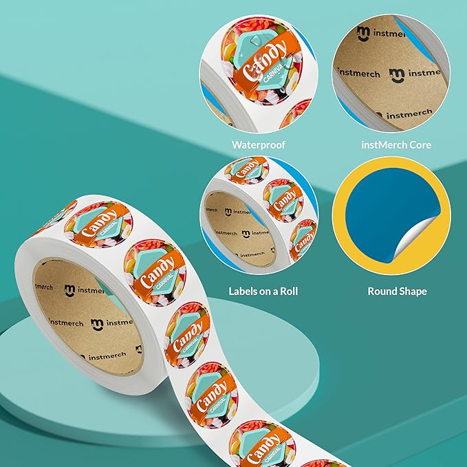 Custom Sticker Roll Labels — Logo Stickers Customized Labels — Custom Stickers for Business Logo (Circle)