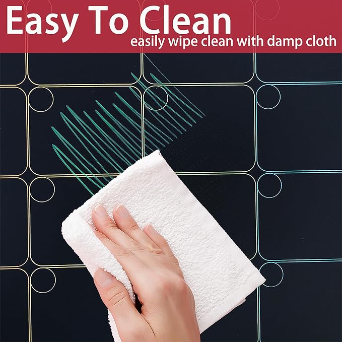 MAG-FANCY Magnetic Dry Erase Calendar for Refrigerator Weekly Chore Chart Schedule Planning Board 6 Fine Tip Wet EraseMarkers & Mounts for Wall Hanging Black