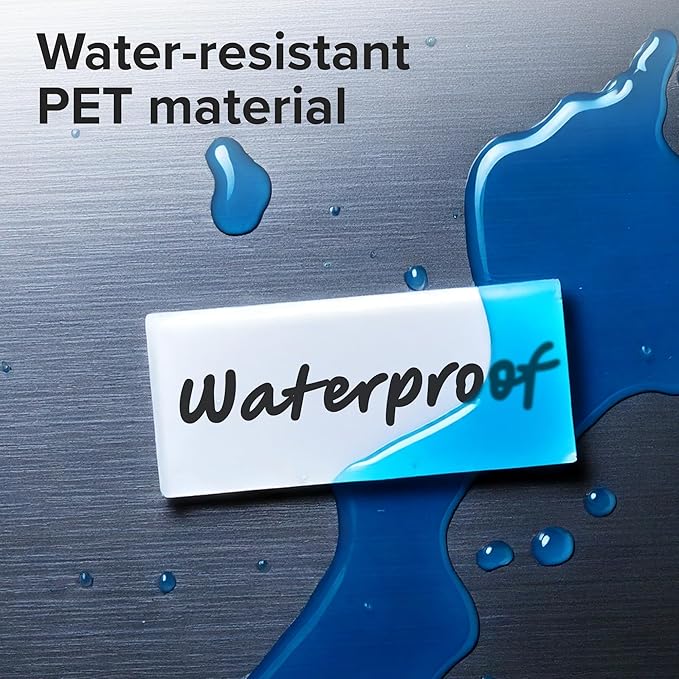 Dry Erase Magnetic Labels - Reusable Sticky Notes - Magnetic Notepads for Refrigerator (White, 25)