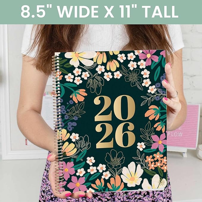 bloom daily planners 2026 Planner (January to December) - 8.5” x 11” Weekly & Monthly Dated Agenda Organizer Book with Stickers & Tabs - Flexible Soft Cover - Blooming Wildly