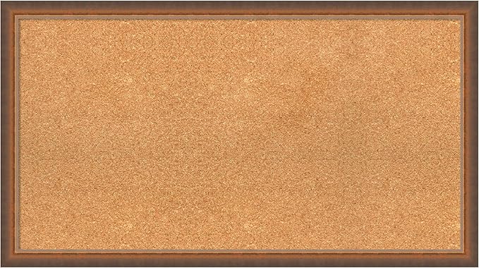 Amanti Art Natural Cork Board for Wall, 20x36 Vision Board with Bronze Frame, Large Corkboard Office Decor for Home Organization, Modern Corkboard Pinboard to Display Items for Home Organization in